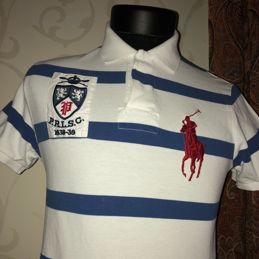 MENS POLO RALPH LAUREN BIG HORSE LOGO WHITE/RED
